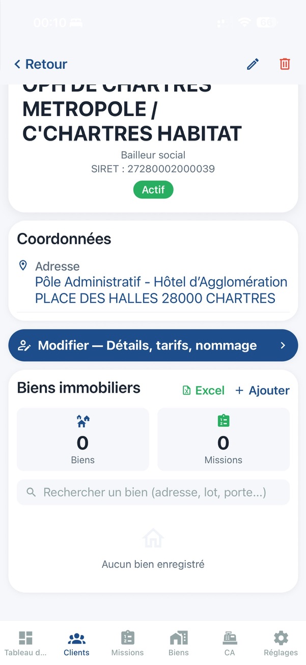 Fiche client DiagMobile — Bailleur social OPH de Chartres Métropole