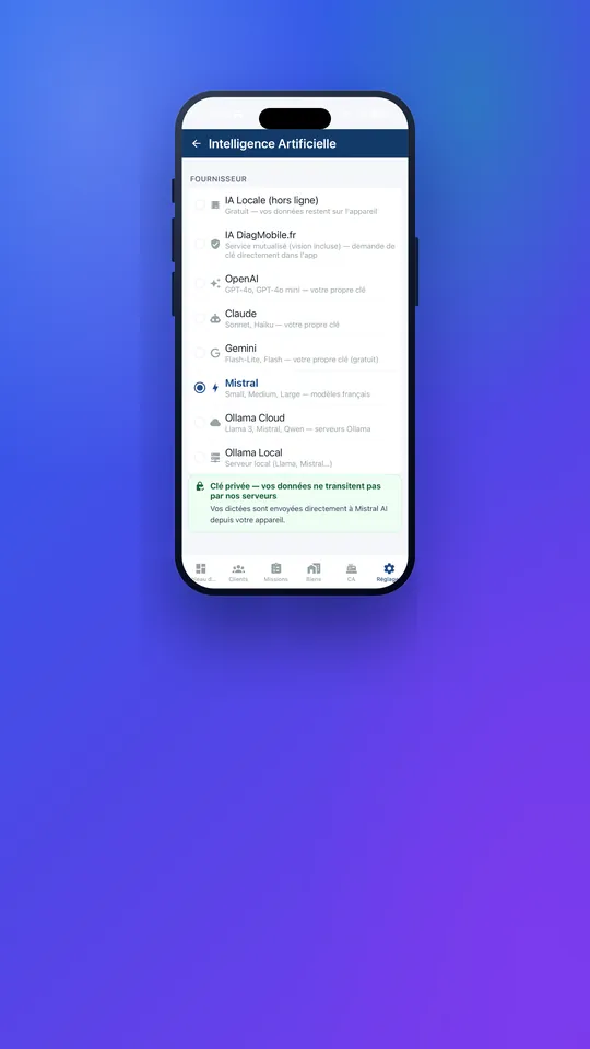Intelligence artificielle — DiagMobile sur mobile