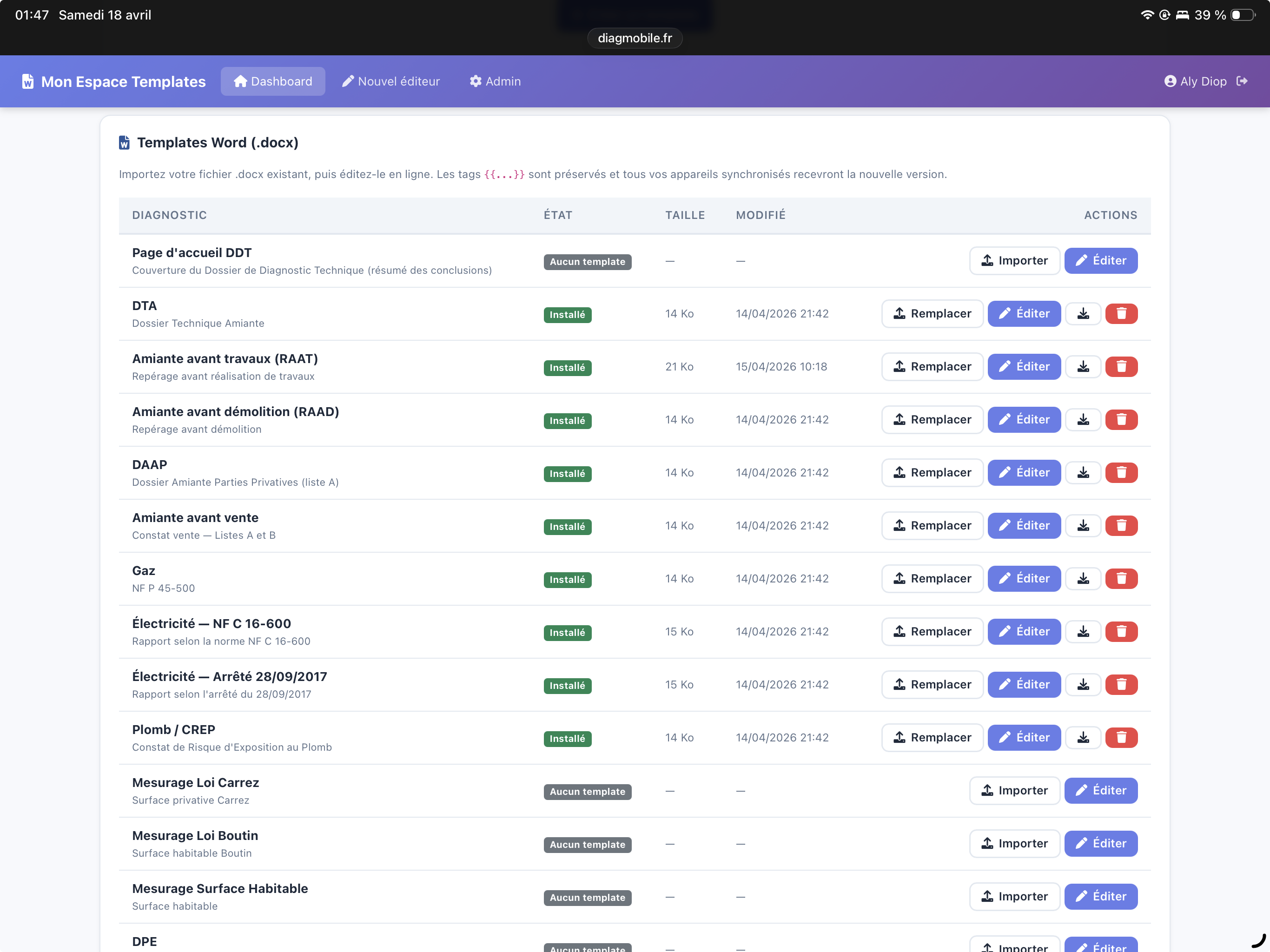 Personnalisation du rapport avant génération
